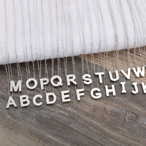 New Smooth Stainless Steel Pendant Necklace with 26 Capital Letters of The English Alphabet for Women
