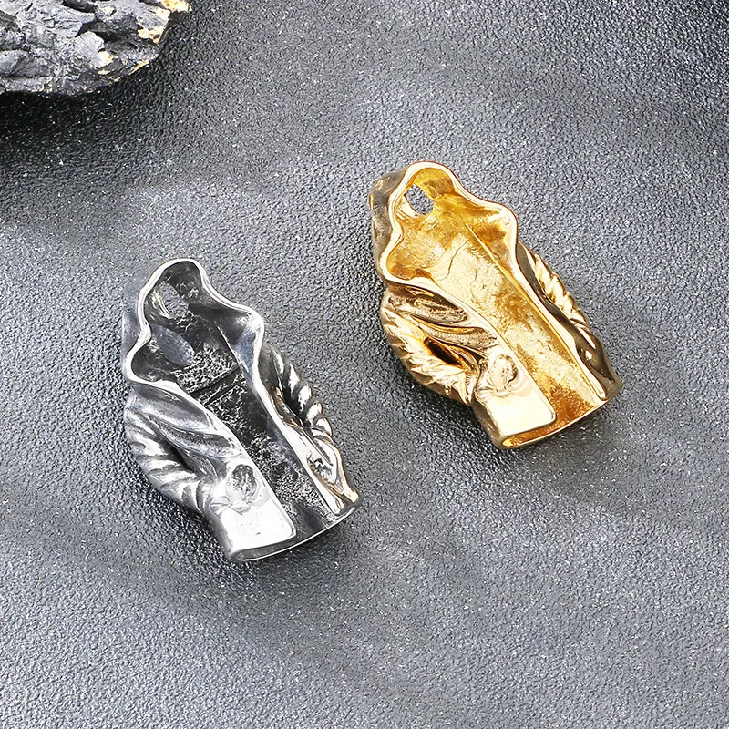 Cross Border Dark Personality Assassin Cloak Pendant European and American Punk Trend Mysterious Person Cloak Stainless Steel Men's Pendant