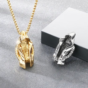 Cross Border Dark Personality Assassin Cloak Pendant European and American Punk Trend Mysterious Person Cloak Stainless Steel Men's Pendant