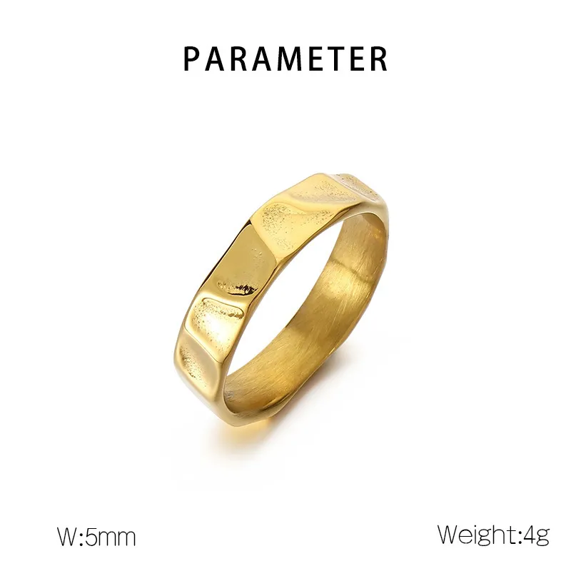 Design Sense Ring Ins Cool Style Personalized Irregular Texture Stainless Steel Niche Ring Jewelry