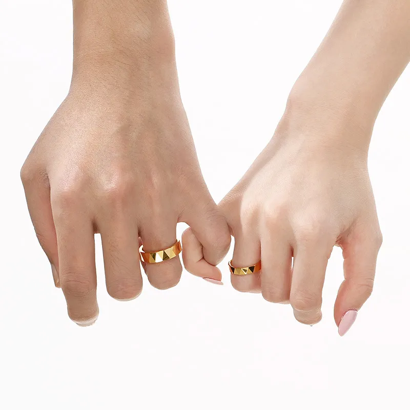 Niche Fashion Couple Ring V-Shaped Surface Polished Tungsten Steel Ring