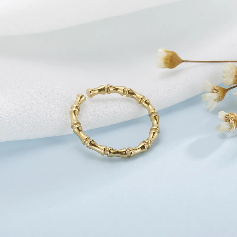 Unique Niche Creative Open-Knuckle Index Finger Rings Adjustable Bamboo Joint Rings Wholesale