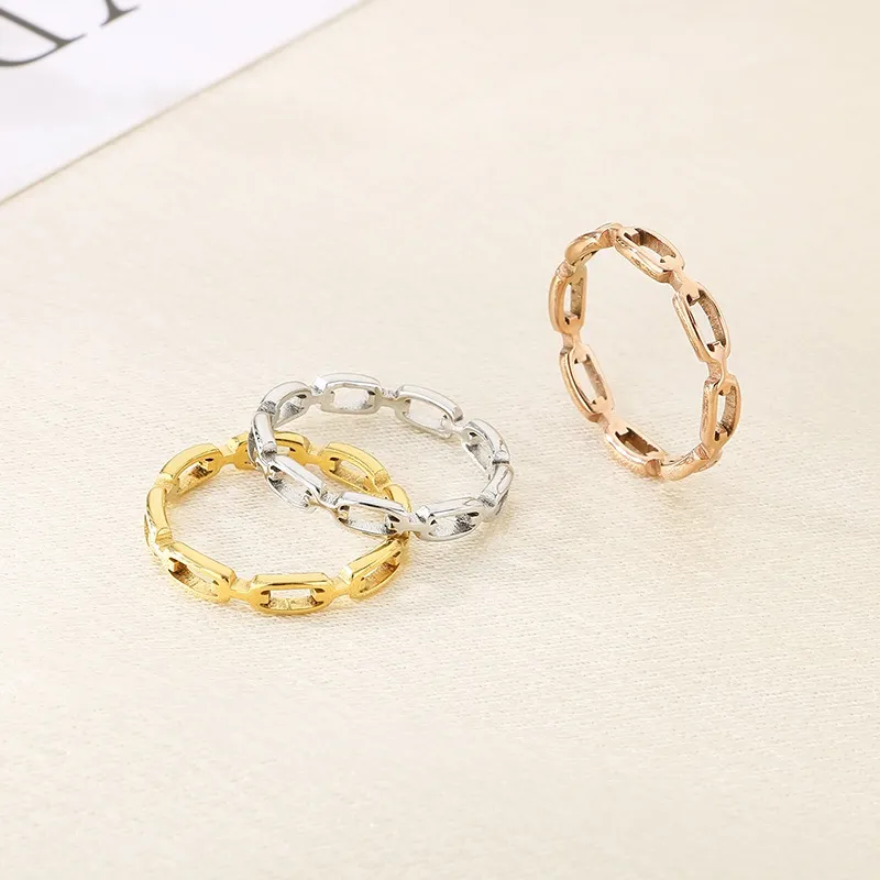 Unique Hollowed-out Square Stainless Steel Ring for Couples
