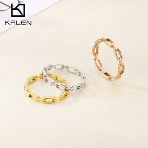 Unique Hollowed-out Square Stainless Steel Ring for Couples