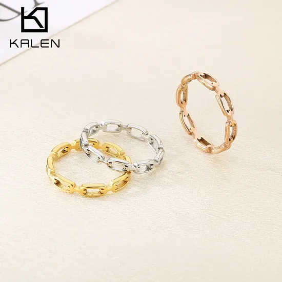 Unique Hollowed-out Square Stainless Steel Ring for Couples