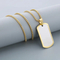 European and American Stainless Steel Creative Colorful Military Plaque Engravable Smooth Plaque Mirror Pendant Necklace