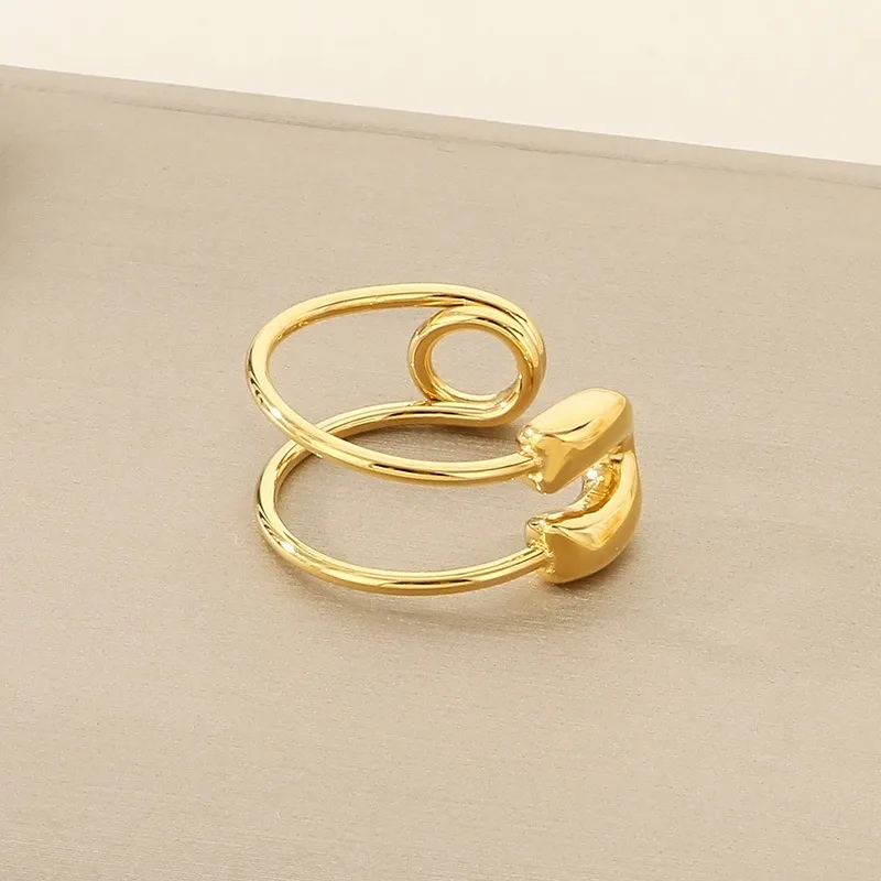 Creative Distressed Brooch with Openning Exquisite Wide-Format Laser-Etched Stainless Steel Ring
