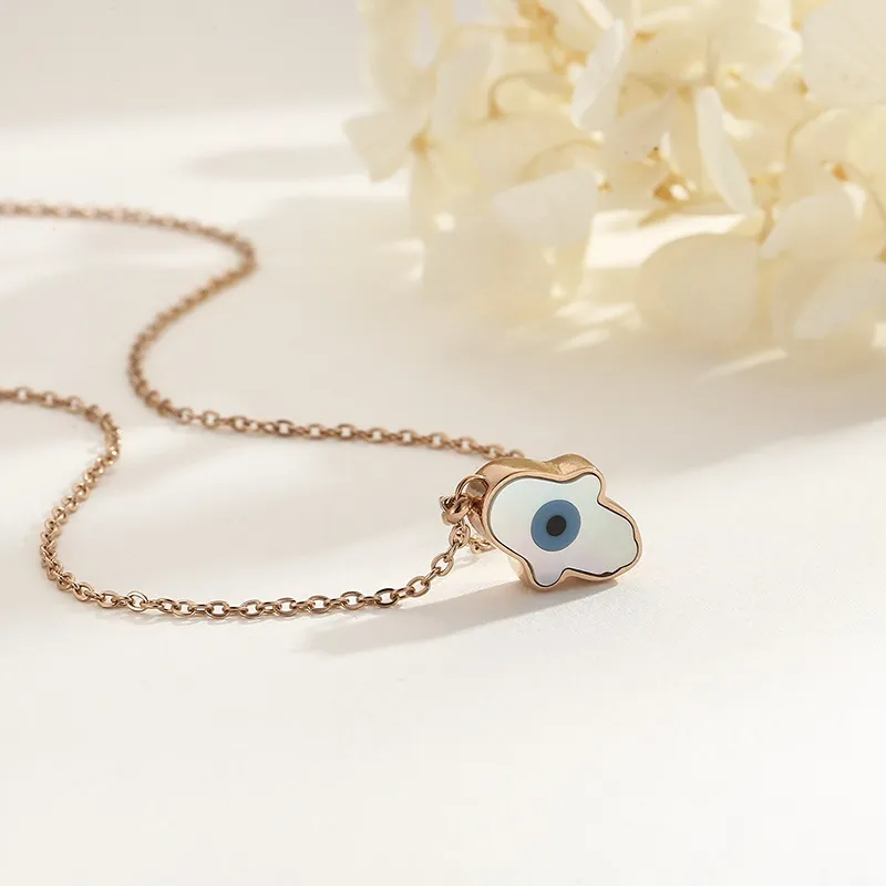 Trendy Evil Eye Design Style Women's Stainless Steel Necklace