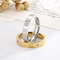 Stylish Stainless Steel Ring with Rhinestone and Roman Numeral Elements
