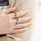 Ins Cold Wind Stainless Steel Diamond Set Ring Suitable for Daily Wear