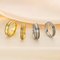 Trendy 18K Gold-Plated Frosted Stainless Steel Couple Rings for Valentine's Day Gifts
