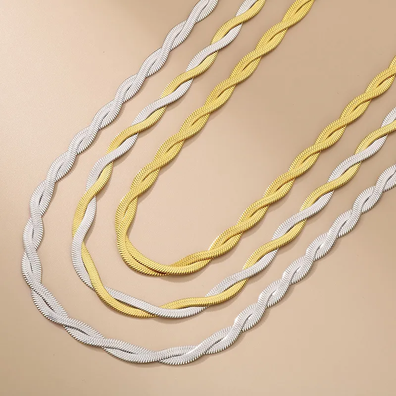 Distinctive Braided Stainless Steel Necklace for Modern Fashion
