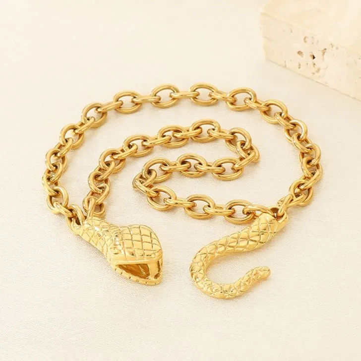 Domineering Animal Head Bracelet Creative Design Hip-Hop Emperor Chain Snake Head Stainless Steel Bracelet