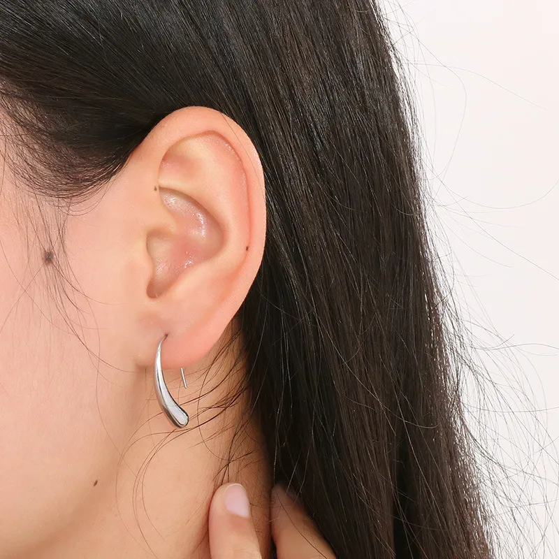 Women's Fashion Stainless Steel Earrings, High-End Design, Irregular Teardrop Stud Earrings, Versatile Geometric Earrings