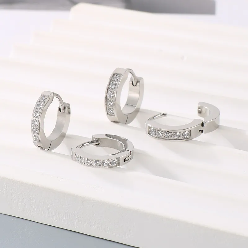 Stainless Steel Jewelry Rhinestone Earrings Suitable for Daily Wear