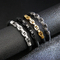 Trendy and Personalized Stainless Steel Cowhide Woven Chain Men's Leather Bracelet
