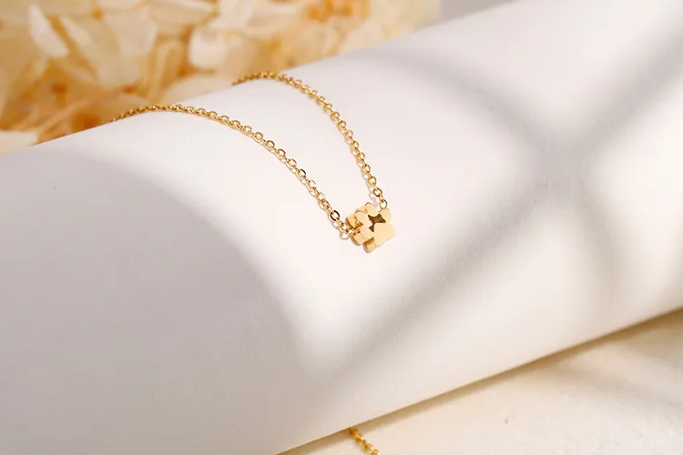 Korean Minimalist Cat Paw Print Necklace Stainless Steel Jewelry Bracelet Ring