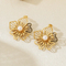 Stainless Steel Flower Shaped Earrings Are Fashionable Jewelry Suitable for Daily Wear