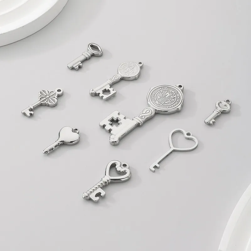 Stainless Steel Charm Accessories Fashion Trendy Retro Key Pendant Pendant
