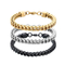 New Stainless Steel Couple Keel Bracelet European and American Simple Four Sided Polished High-End Cuban Chain Bracelet Wholesale