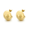 Polished Spherical Semi-Hollow Stud Earrings Hollow Round Stainless Steel Earrings Women
