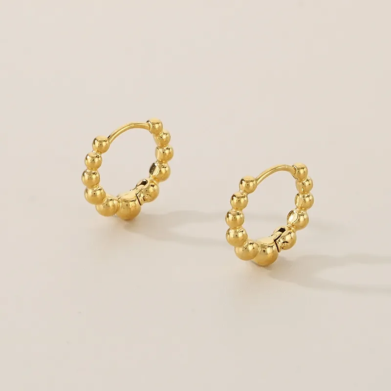 Stainless Steel Jewelry with Small Round Bead Earrings Suitable for Daily Wear