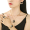 Luxurious Four-Piece Rings Bracelets Jewelry Set with Pearl and Rose Inlays