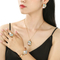 Chic Stainless Steel Set Featuring Exaggerated Pearl Inlay