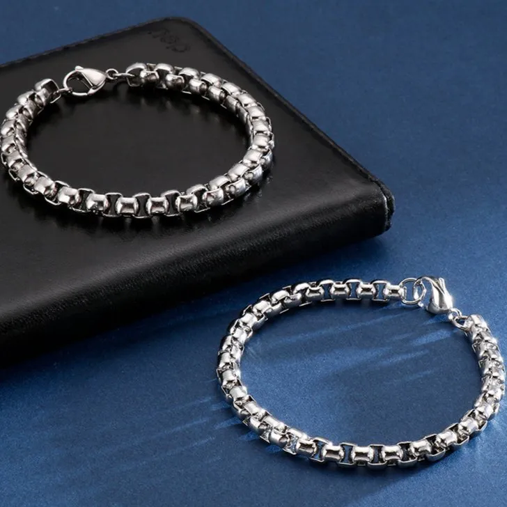 Electroplated Gold Square Pearl Shape Stainless Steel Bracelet