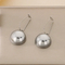Stainless Steel Hemispherical Hollow Simple and Elegant Light Luxury Earrings