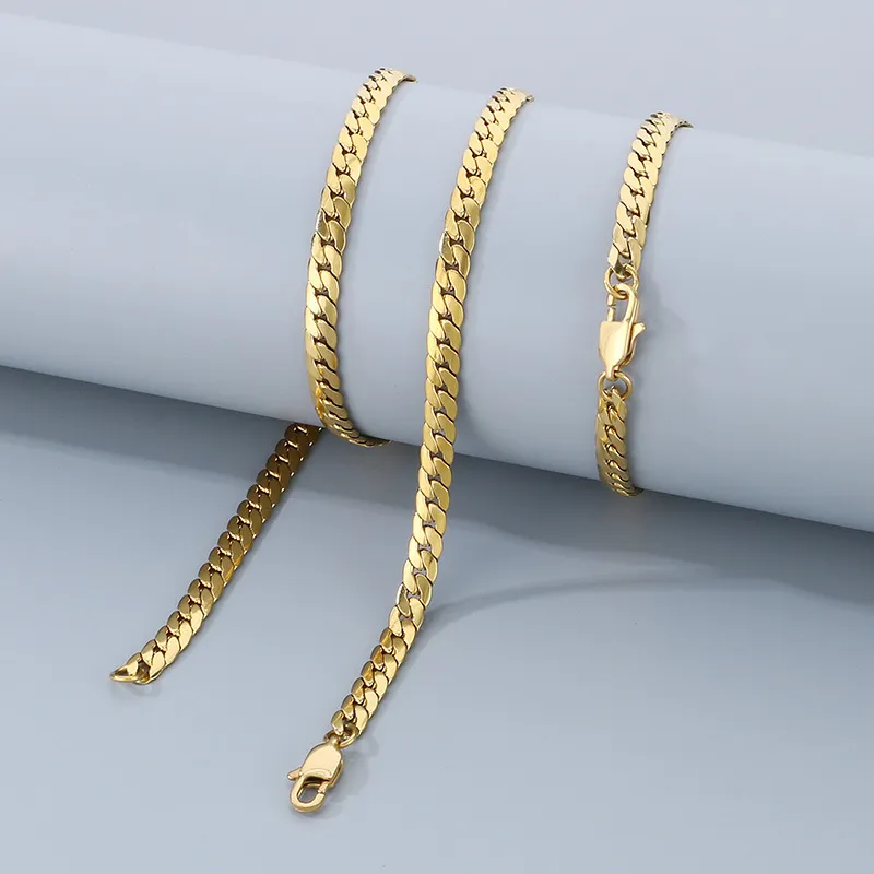 Stainless Steel Chain Bracelet Necklace Jewelry Set Suitable for Daily Wear