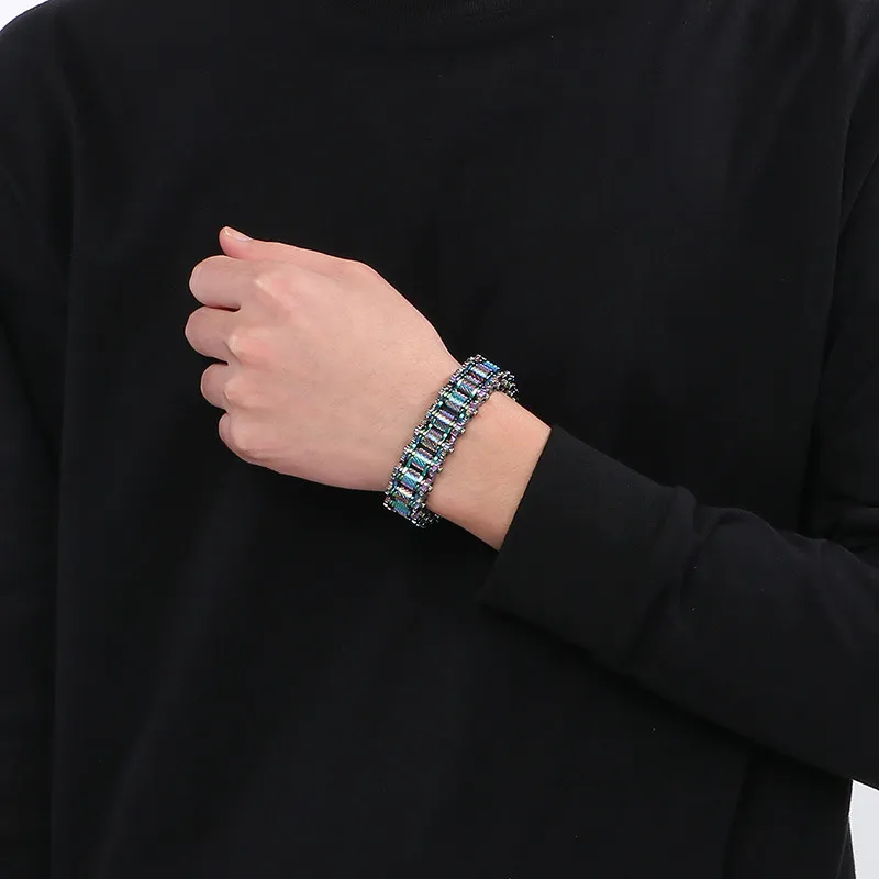 Personalized Trendy European and American Hip Hop Stainless Steel Men's Bicycle Chain Motorcycle Chain Bracelet Jewelry