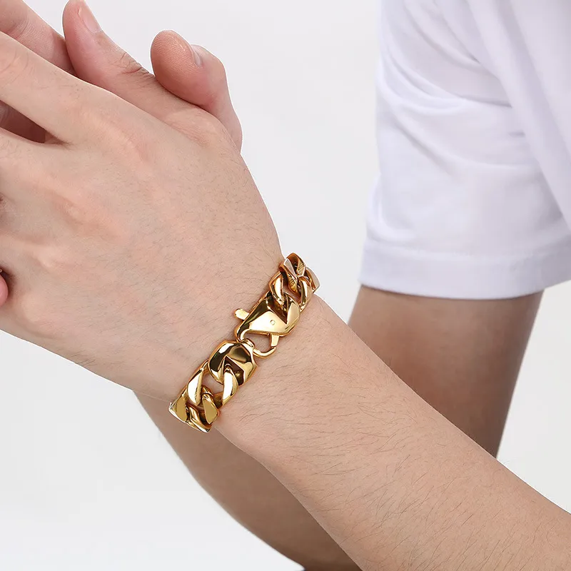 European and American Men's 316L Stainless Steel Jewelry Cuban Chain Stainless Steel Bracelet