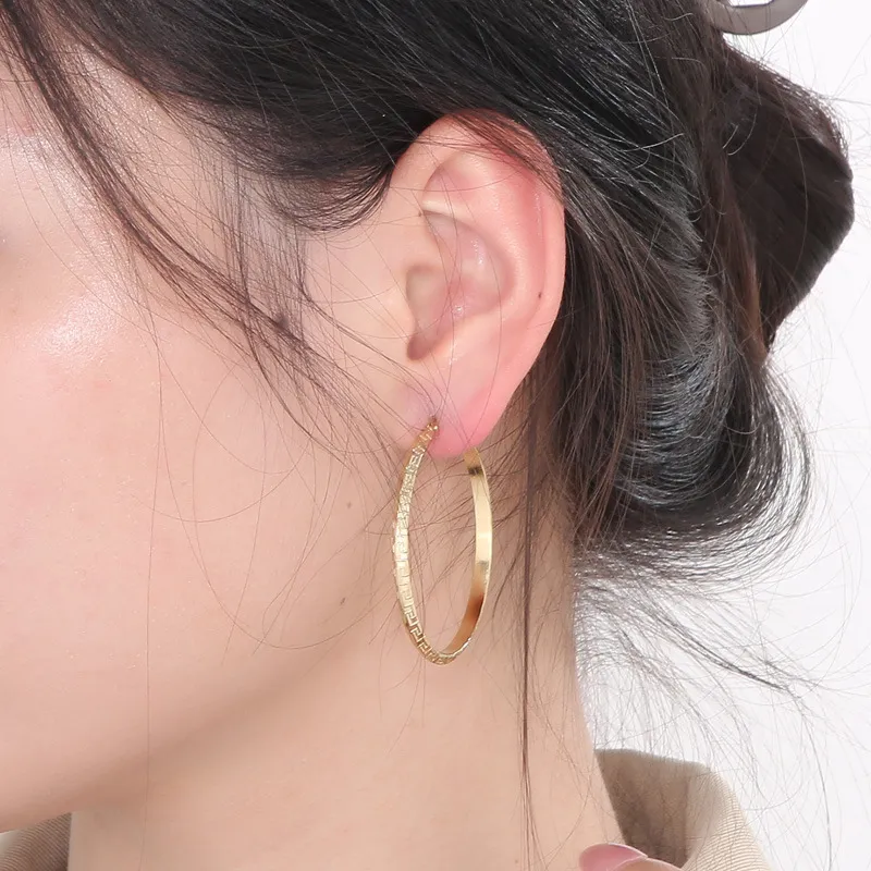 Fashion Stainless Steel Multi Specification Round Girl Temperament Earrings Jewelry Wholesale