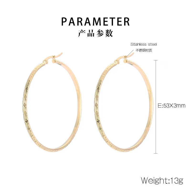 Fashion Stainless Steel Multi Specification Round Girl Temperament Earrings Jewelry Wholesale