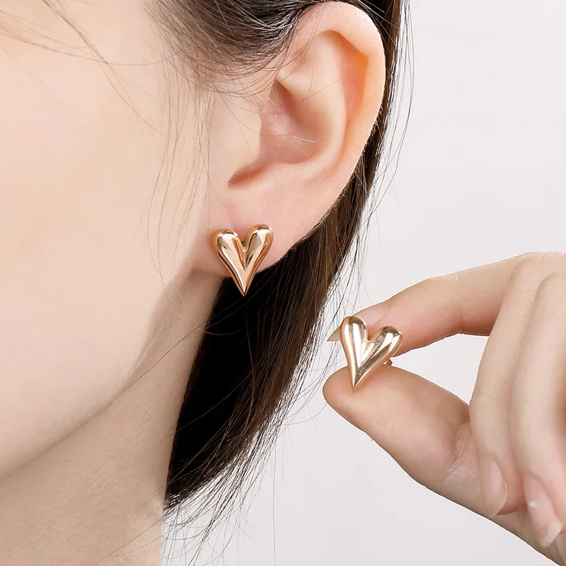 European and American Ins Fashion Stainless Steel Creative Multi Style Heart-Shaped Design Versatile Earring Jewelry