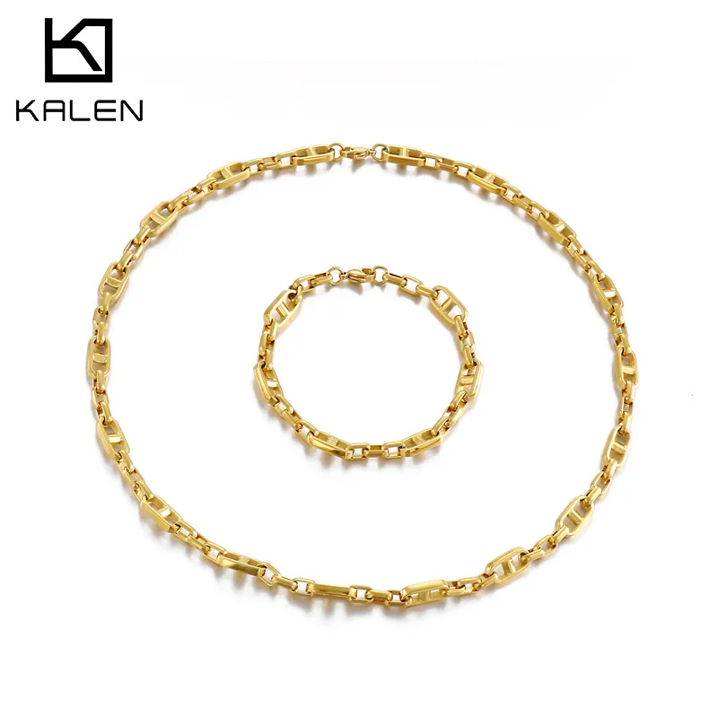 New Electroplated Stainless Steel Bracelet and Necklace Set for Women