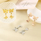 Luxury Double Layer Textured Butterfly Stainless Steel Earrings Unique Jewelry