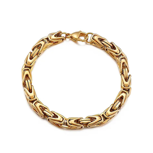 Hip Hop Emperor Chain Creative Fashion V-Shaped Stainless Steel Men's Bracelet Necklace Set