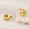 Ins Fashion Texture Earrings 18K Gold-Plated Hip Hop Two-Tone Stainless Steel Earrings