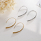 Simple and High-End Stainless Steel Creative Water Droplet Line Geometric Tassel Earrings