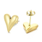 Fashionable Metal Earrings 18K Gold-Plated Stainless Steel Heart-Shaped Earrings for Women