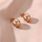 Round Beaded Stainless Steel Stud Earrings Available in Various Sizes and Colors