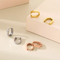 Geometric Stainless Steel Huggie Earrings Minimalist Unisex Trendy European Jewelry