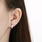 Korean Japanese Smooth Shell Inlaid Flat Stainless Steel Huggie Earrings Trendy Elegant Earrings Wholesale