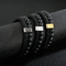 Trendy Men's Turquoise Stainless Steel Bangle Religious Cross Leather Bracelet