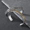 Vintage Viking Runic Textured Bracelet, Nordic Mythology Triangle Knot Personalized Men's Stainless Steel C-Shape Jewelry