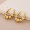 Minimalist Bold Ellipse Bead Earrings Gold U-Shaped Geometric Stainless Steel Clip-on Earrings