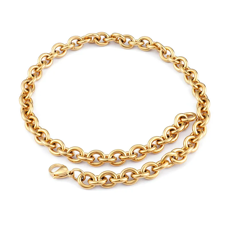 9.5mm Big Chains Stainless Steel O-Chain Clavicle Necklace Sets