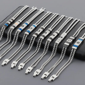 Wholesale Stainless Steel Double-Layer Boat Anchor Color Matching Bracelet Jewelry Buckle Trendy Men's Jewelry